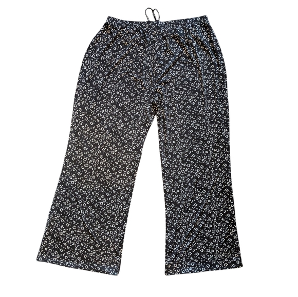 Love Ryan Womens Plus Size 2X Pull On Pants Black Leopard Wide Leg Festival - Picture 5 of 7